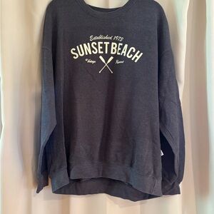 Men’s grey sweatshirt Sunset Beach at Cape May nj NWOT
